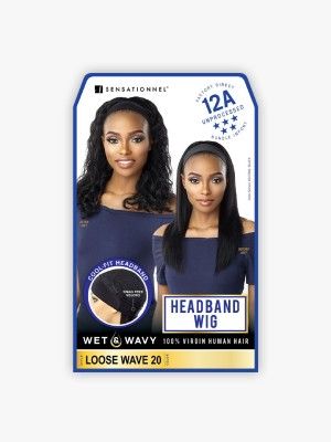 12A Loose Wave 20 HeadBand Wet n Wavy Virgin Human Hair Half Wig Sensationnel