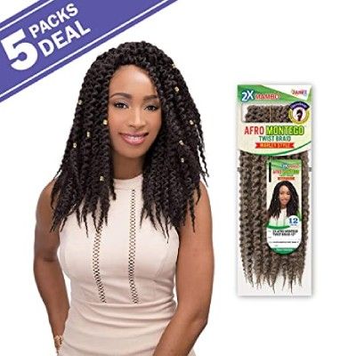 2X Afro Montego Twist Braid 12 Inch Crochet Braid By Janet Collection