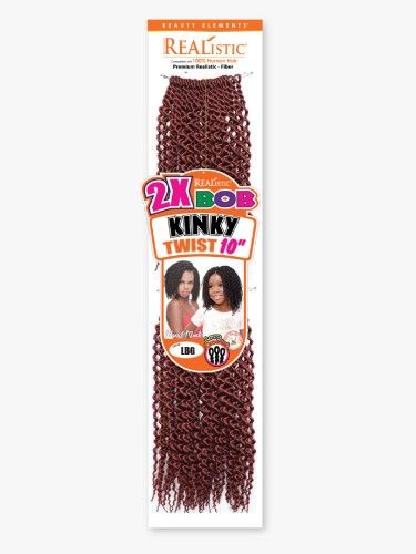 2X Bob Kinky Twist 10 Inch Realistic Beauty Element Crochet Braid - Bijuox