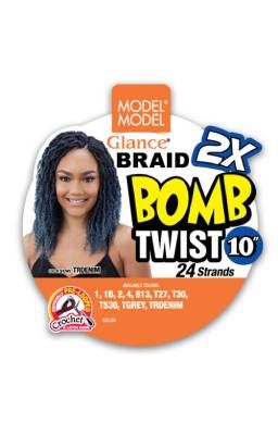 2x Bomb Twist 10 Glance Crochet Braid By Model Model