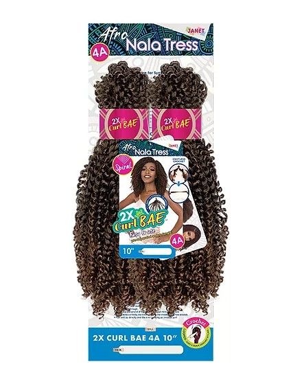 2X CURL BAE 4A 10 Inch Afro Nala Tress Crochet Braid By Janet Collection
