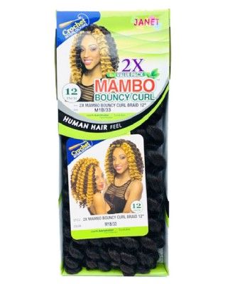 2X Mambo Bouncy Curl 12 Inch Crochet Braid By Janet Collection