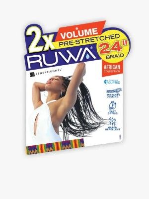 2X Ruwa Volume Pre-Stretched Braid 24 Inch African Collection Braiding Hair Sensationnel