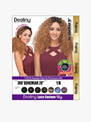 360 Bohemain 20 Inch Destiny Human Hair Blend HD Lace Custom Wig - Beauty Elements