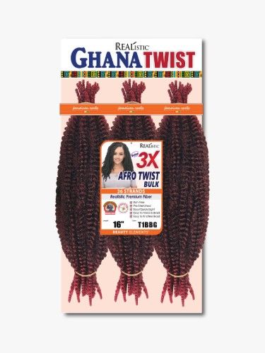 3X Afro Twist Bulk 16 Inch Beauty Element Realistic Crochet Braid