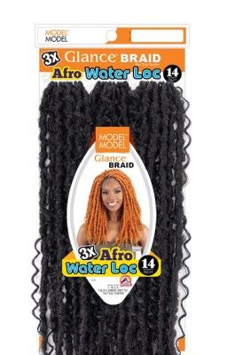 3X Afro Water Loc 14 Glance Crochet Braid Model Model