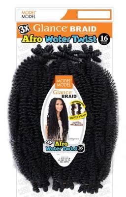 3X Afro Water Twist 16 Glance Crochet Braid By Model Model