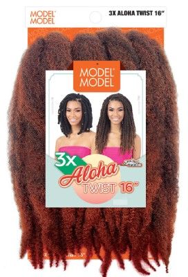 3X Aloha Twist 16 Glance Crochet Braid Model Model