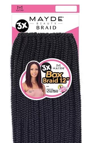 3x Box Braids 12 Inch Crochet Braid By Mayde Beauty
