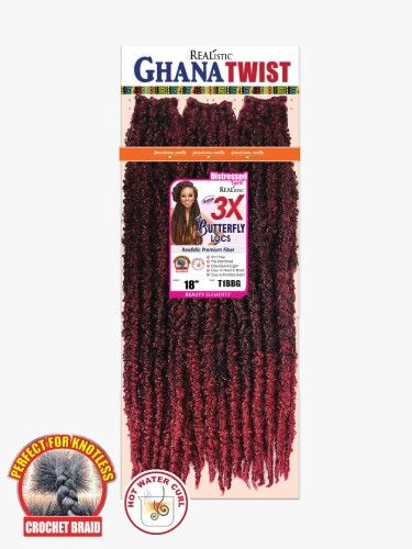 3X Butterfly Locs 24 Inches Ghana Realistic Beauty Element Crochet Braid - Bijoux