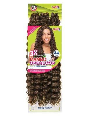 3X Deep Twist 24 Inch OpenLoop Crochet Braid By Janet Collection