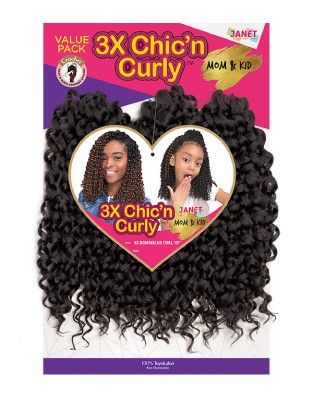 3X Dominican Curl 10 Inch Synthetic Chic 'N Curly Crochet Braids By Janet Collection