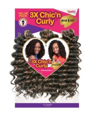 3X European Curl 10 Inch Synthetic Chic 'N Curly Crochet Braids By Janet Collection