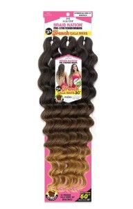 3X French Gala Wave 30 Pre Stretched Crochet Braid Mayde Beauty