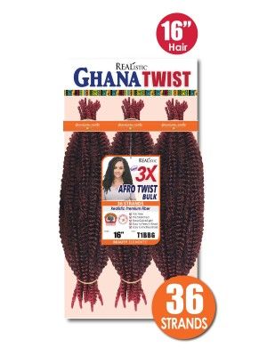 3X Ghana Afro Twist Bulk 16 Crochet Braid Beauty Elements