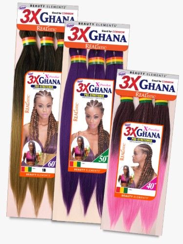 3X Ghana Braid 60 Inch Pre Stretched X-Pression Realist Beauty Elements - Bijoux