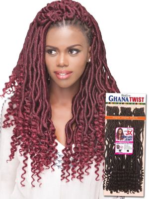 3x Ghana Twist Boho Locs Jerry 18 Realistic Crochet Braid Bijoux