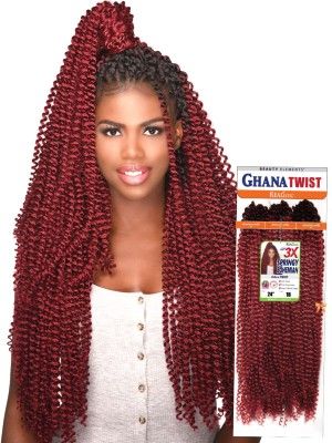 3X Ghana Twist Springy Bohemian 24 Realistic Crochet Braid Beauty Elements