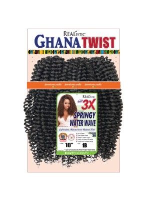3X Ghana Twist Springy Water Wave 10 Crochet Braid Beauty Elements