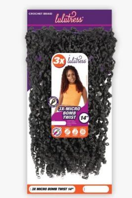 3x Micro Bomb Twist 14 Crochet Braid LuluTress Sensationnel