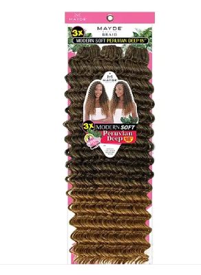 3X Modern Soft Peruvian Deep 18 Crochet Braid Mayde Beauty