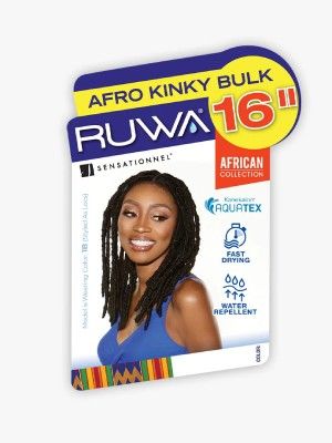 3x Ruwa Afro Kinky Bulk 16 African Collection Braiding Hair Sensationnel