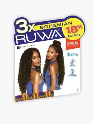 3X Ruwa Bohemain 18 Inch African Collection Crochet Braid Sensationnel