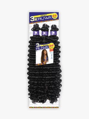 3x Ruwa Deep 24 African Collection Pre Looped Crochet Braid Sensationnel