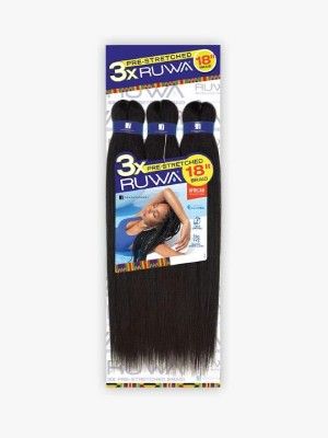 3X Ruwa Pre-Stretched Braid 18 Inch Braiding Hair Sensationnel