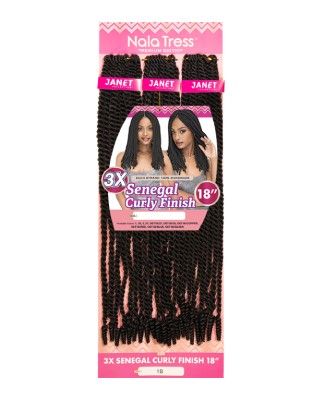 3X Senegal Curly Finish 18 Crochet Braid Janet Collection