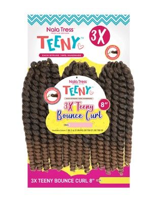 3X TEENY Bounce Curl 8 Crochet Braid Janet Collection