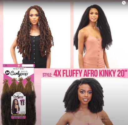4X Fluffy Afro Kinky 20