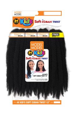 4X Kids Soft Cuban Twist 12 Glance Braid Model Model