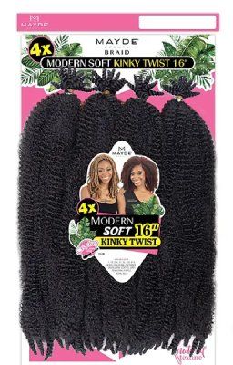 4X Modern Soft Kinky Twist 16 Crochet Braid Mayde Beauty