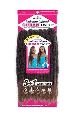 4X Moisture Infused Cuban Twist 20 Crochet Braid Mayde Beauty