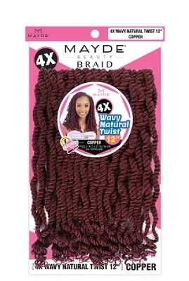 4X Wavy Natural Twist 12 Crochet Braid Mayde Beauty
