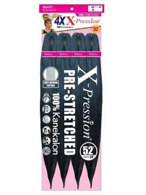 4X X-Expression 52 100 Kanekalon Pre-Stretched Braiding Hair - Beauty Elements