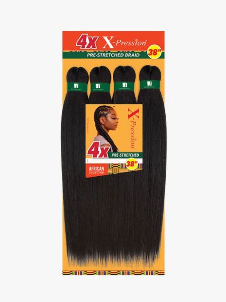 4x X Pression Pre Stretched Braid 38 Sensationnel African Collection