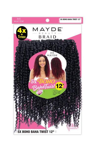 5x Boho Baha Twist 12 Crochet Braid Mayde Beauty