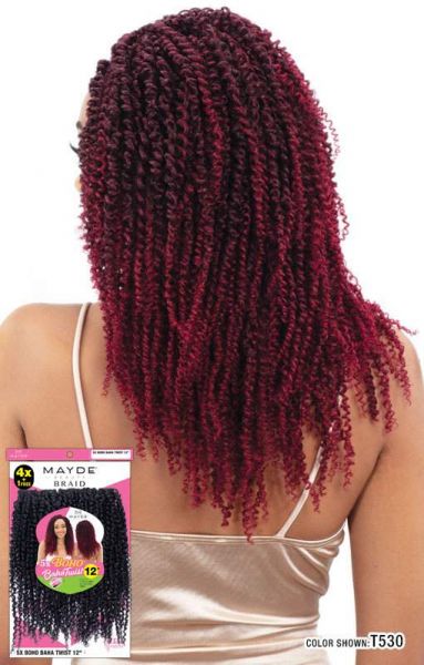 5x Boho Baha Twist 12 Crochet Braid Mayde Beauty