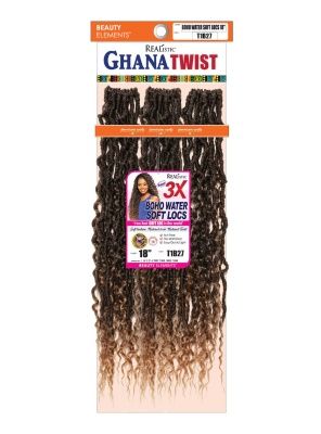 Realistic 3X Ghana 18 Twist Boho Water Soft Locs Beauty Elements