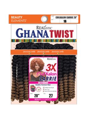 3X Ghana CoilKalon Carrie 20 Crochet Braid Beauty Elements