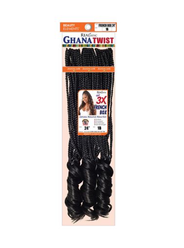 Realistic 3X Ghana Twist French Box 24 Crochet Braid Beauty Elements