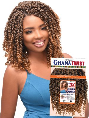 3X Ghana Passion Bohemian 12 Realistic Crochet Braid Beauty Elements