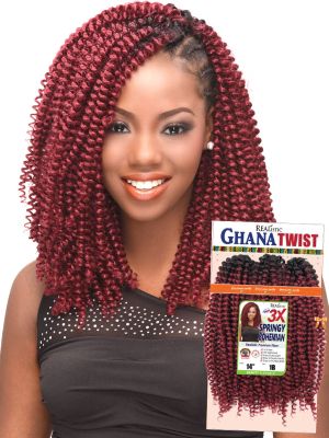 3X Ghana Twist Springy Bohemian 14 Realistic Crochet Braid Beauty Elements