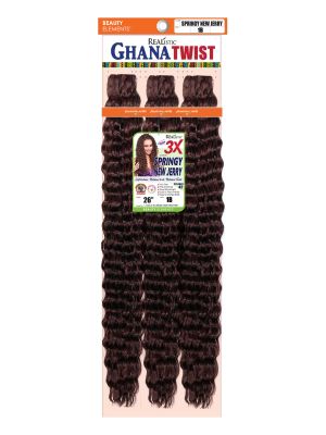 3X Ghana Twist Springy New Jerry 26 Realistic Crochet Braid Beauty Elements