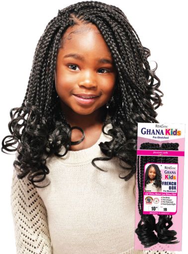 Realistic Ghana Kids French Box 16 Crochet Braid Beauty Elements