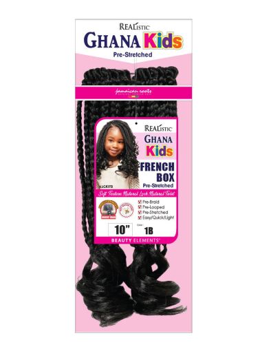 Realistic Ghana Kids French Box 16 Crochet Braid Beauty Elements