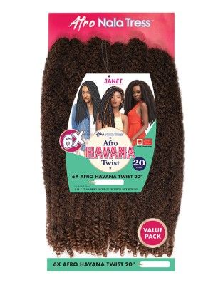 6X Afro Havana Twist 20 Crochet Braid Nala Tress Janet Collection