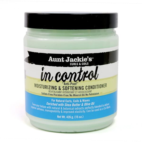 In Control - Moisturizing & Softening Conditioner - Flaxseed Recipes by  Aunt Jackie's Curls & Coils, 15 oz, Anti-Poof Moisturizing & Softening Conditioner, Aunt Jackie's in control conditioner, Aunt Jackie's In Control Anti-Poof Moisturizing & Softening 